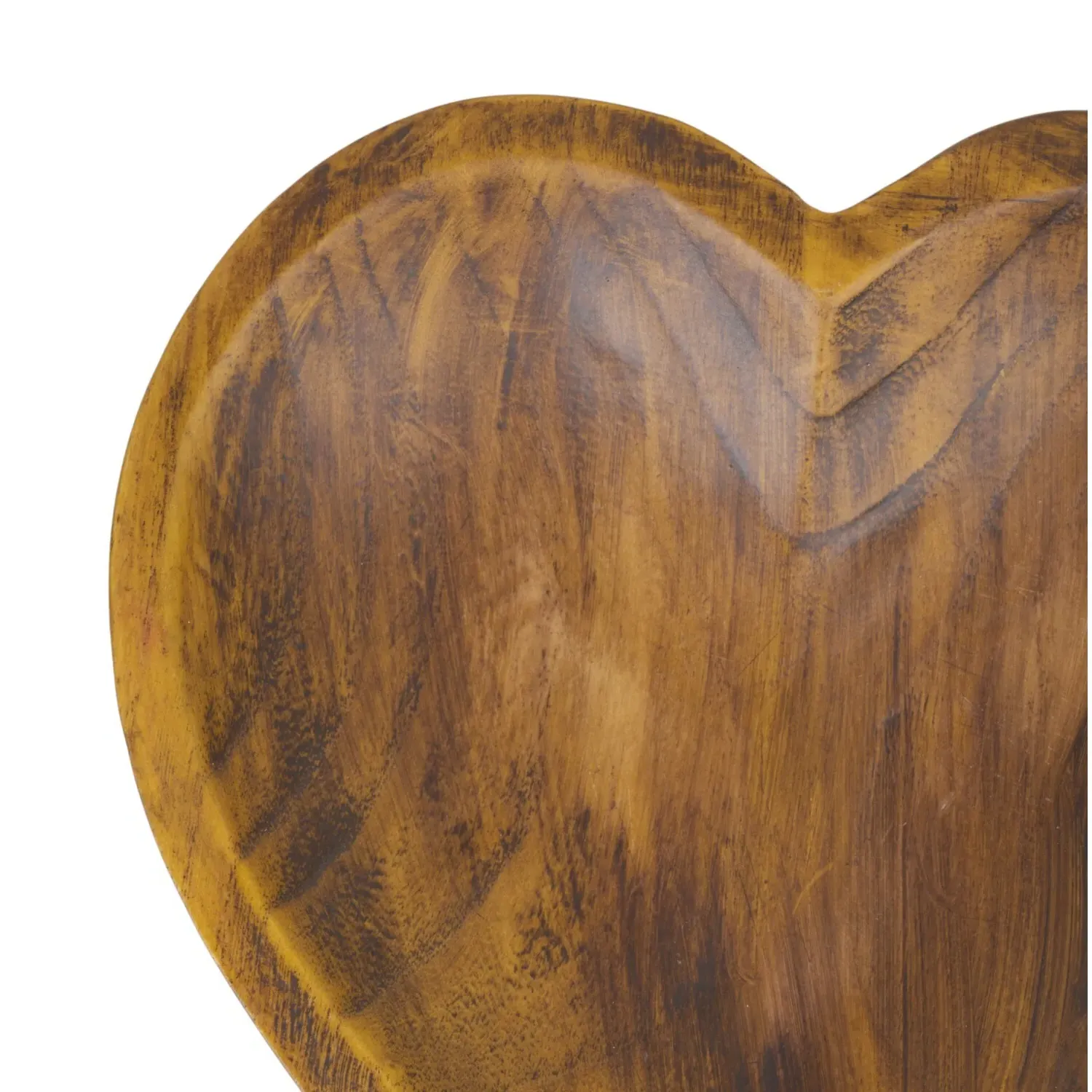 Heart Shape Wooden Bowl - Brown