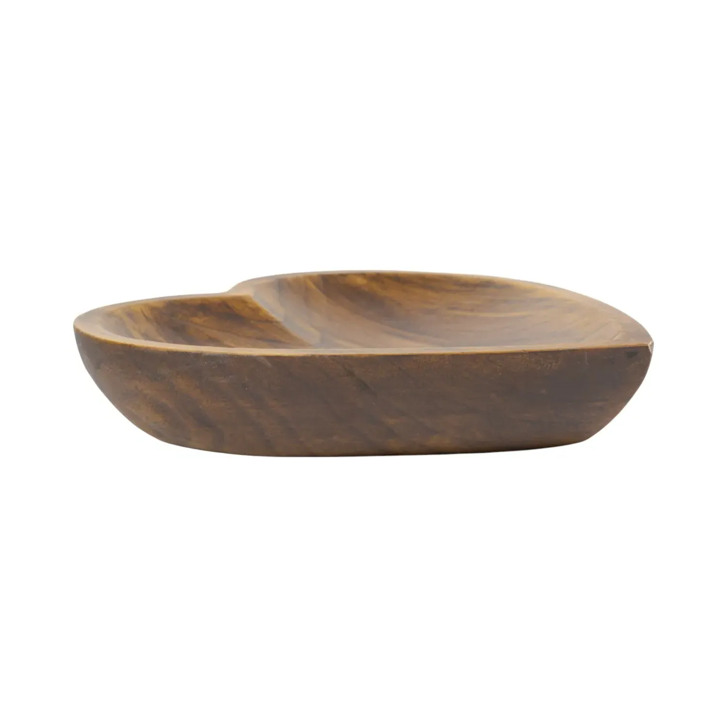 Heart Shape Wooden Bowl - Brown
