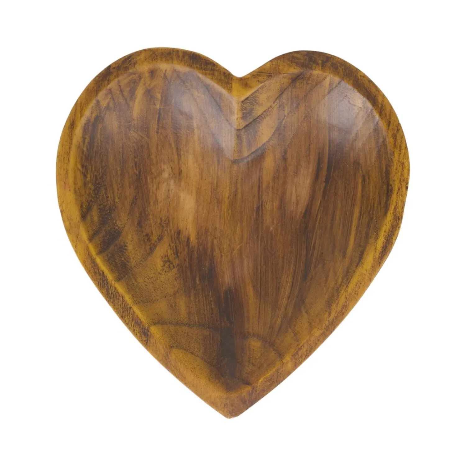 Heart Shape Wooden Bowl - Brown image