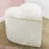 Heart Storage Footstool - Cream, Velvet
