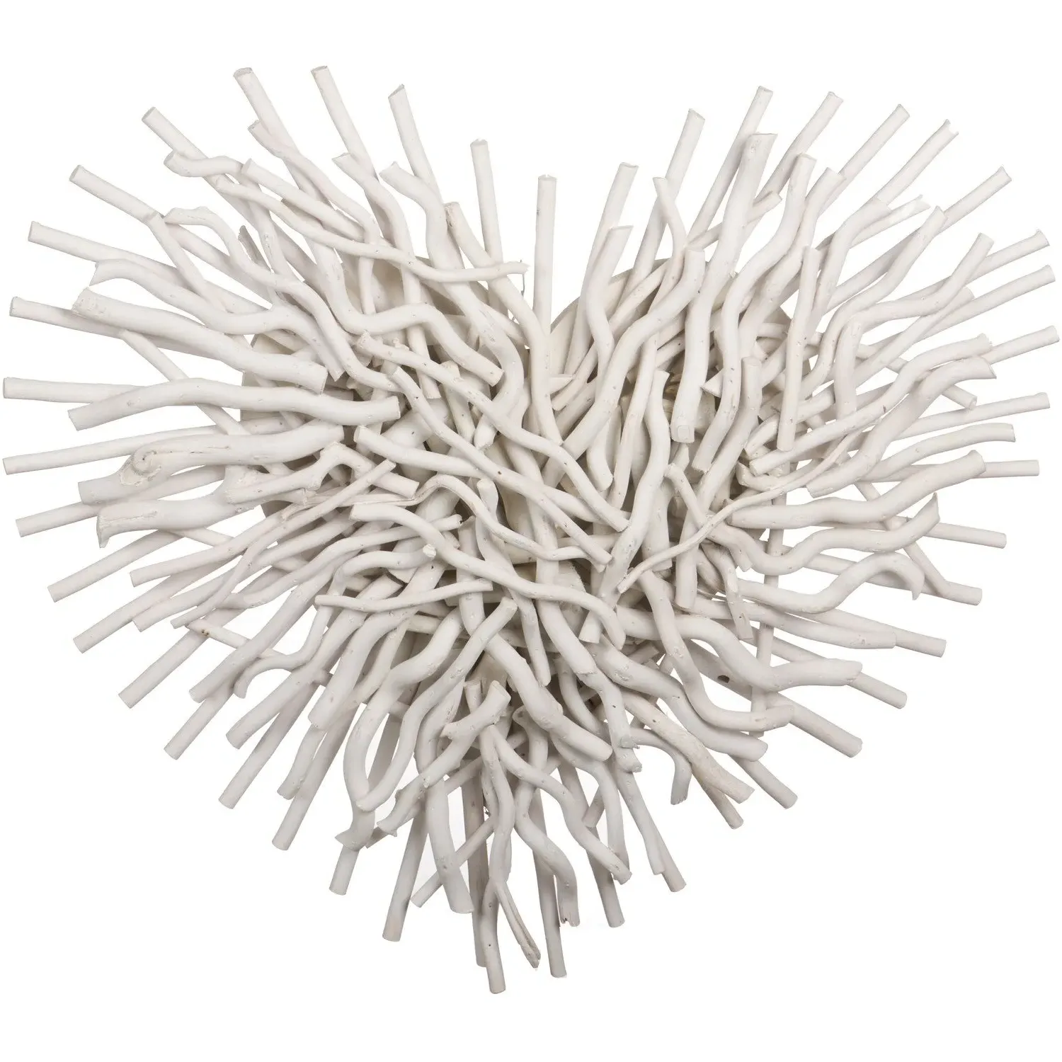 Heart Wall Art - White, Driftwood Effect