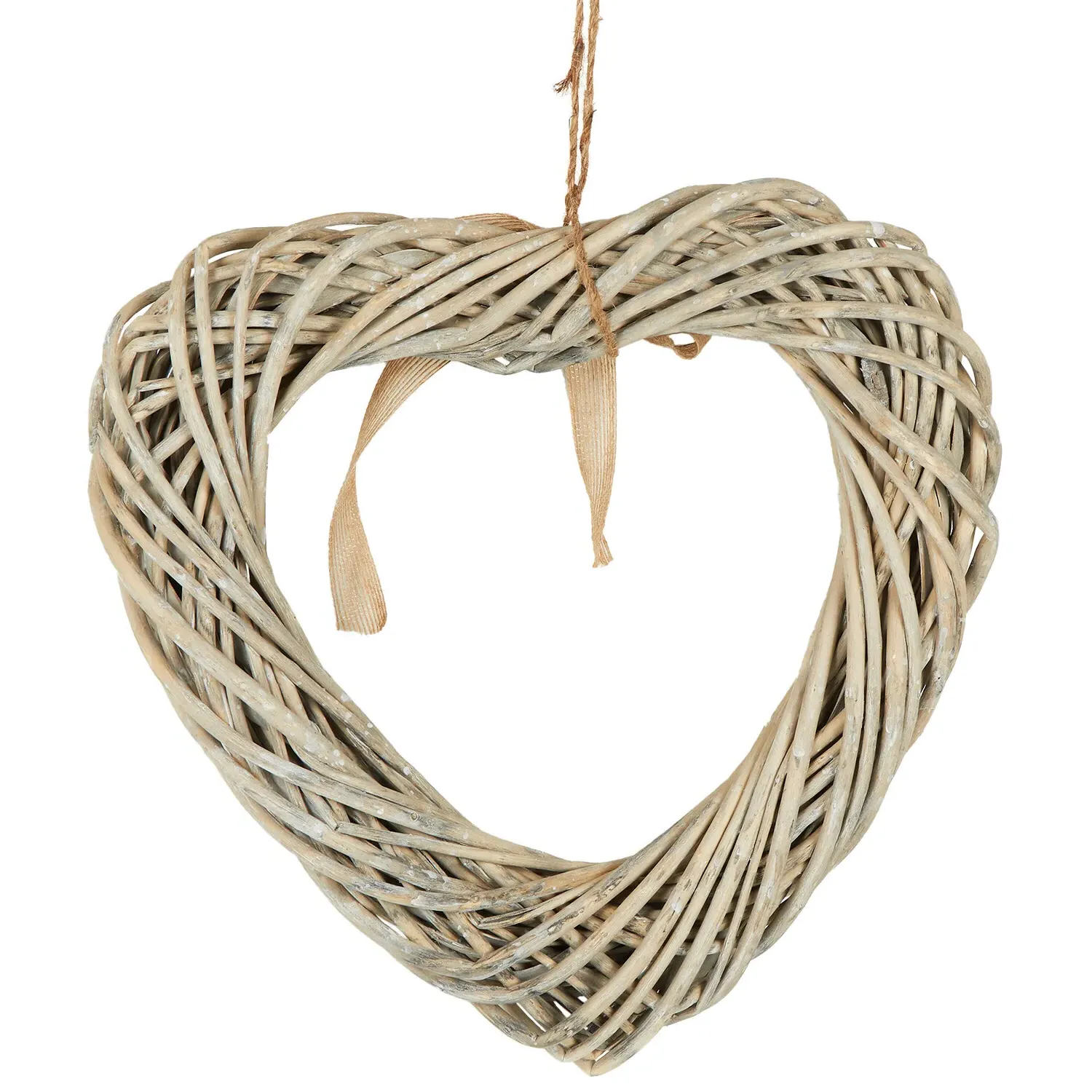 Heart Wicker Decoration - Grey