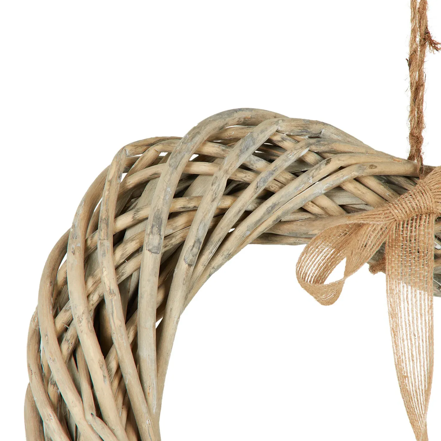 Heart Wicker Decoration - Grey