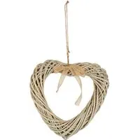 Heart Wicker Decoration - Grey
