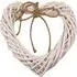 Heart Wicker Ornament with Bow - White