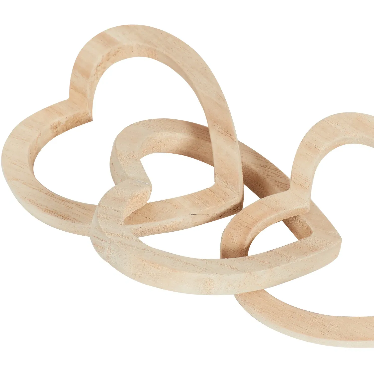Heart Wooden Chain Ornament - Natural