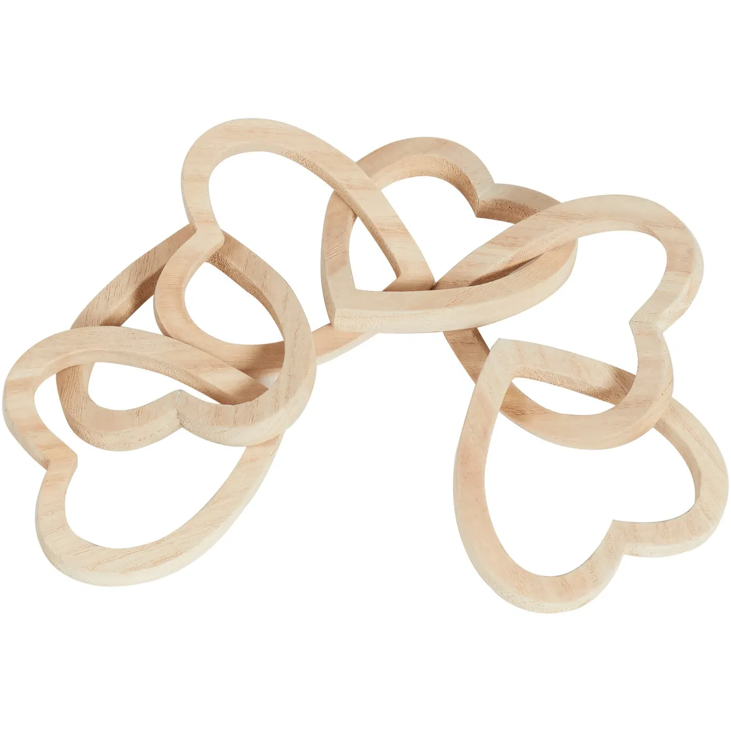 Heart Wooden Chain Ornament - Natural image