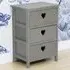 Hearts 3 Drawer Storage Unit - Grey