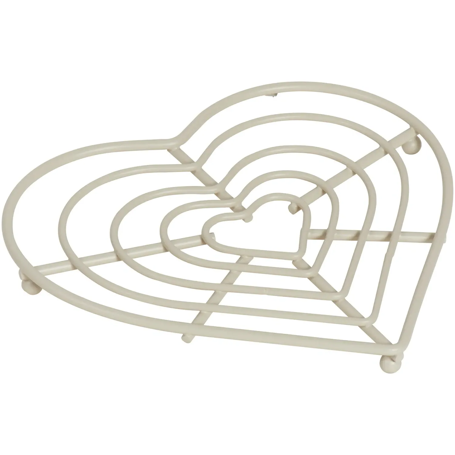 Hearts Heart-Shaped Trivet - Cream