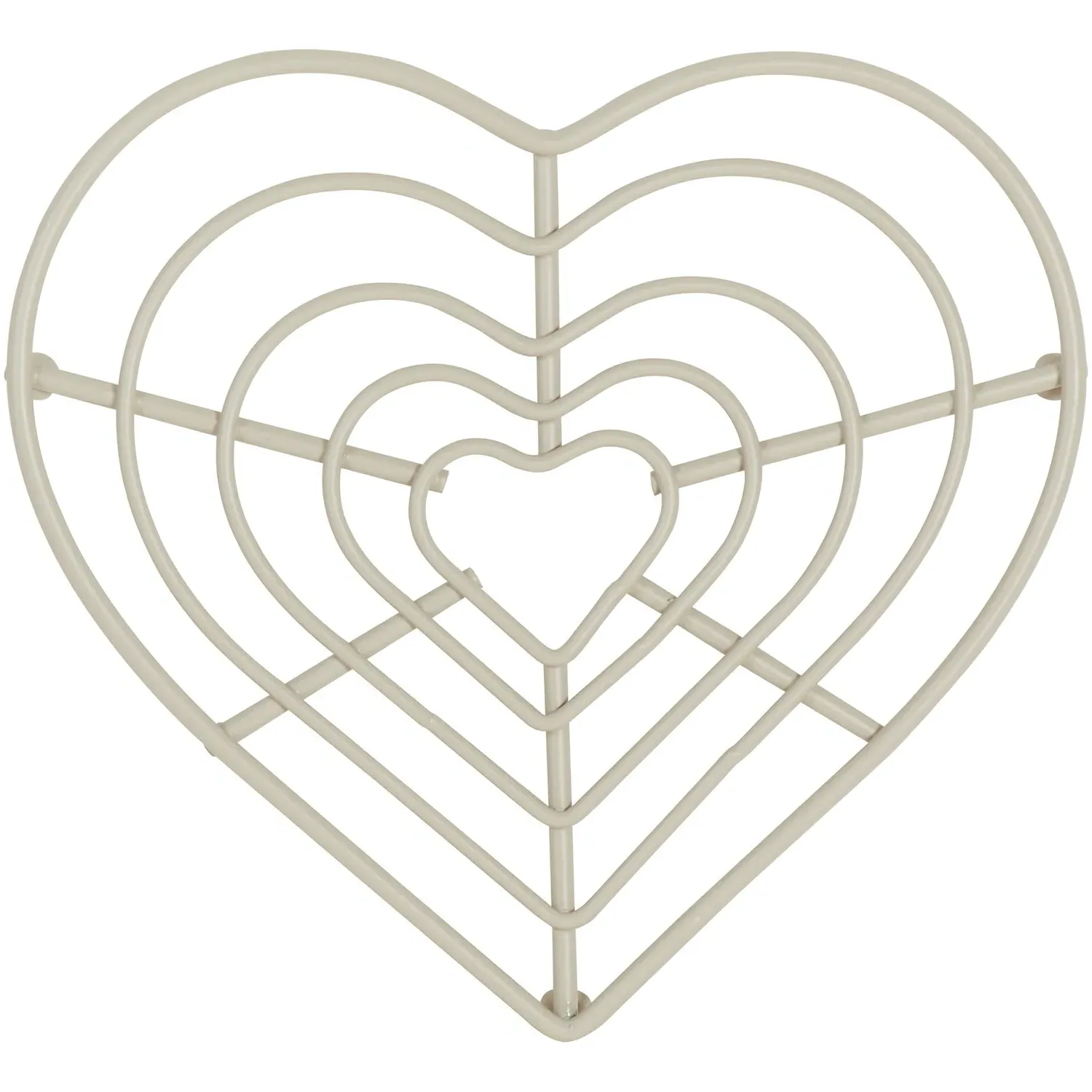 Hearts Heart-Shaped Trivet - Cream