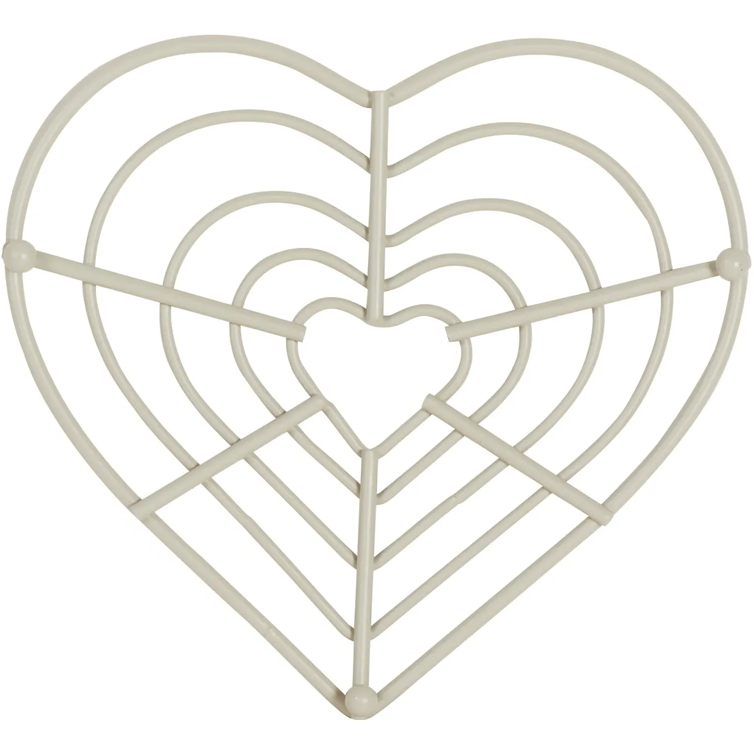 Hearts Heart-Shaped Trivet - Cream