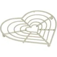 Hearts Heart-Shaped Trivet - Cream