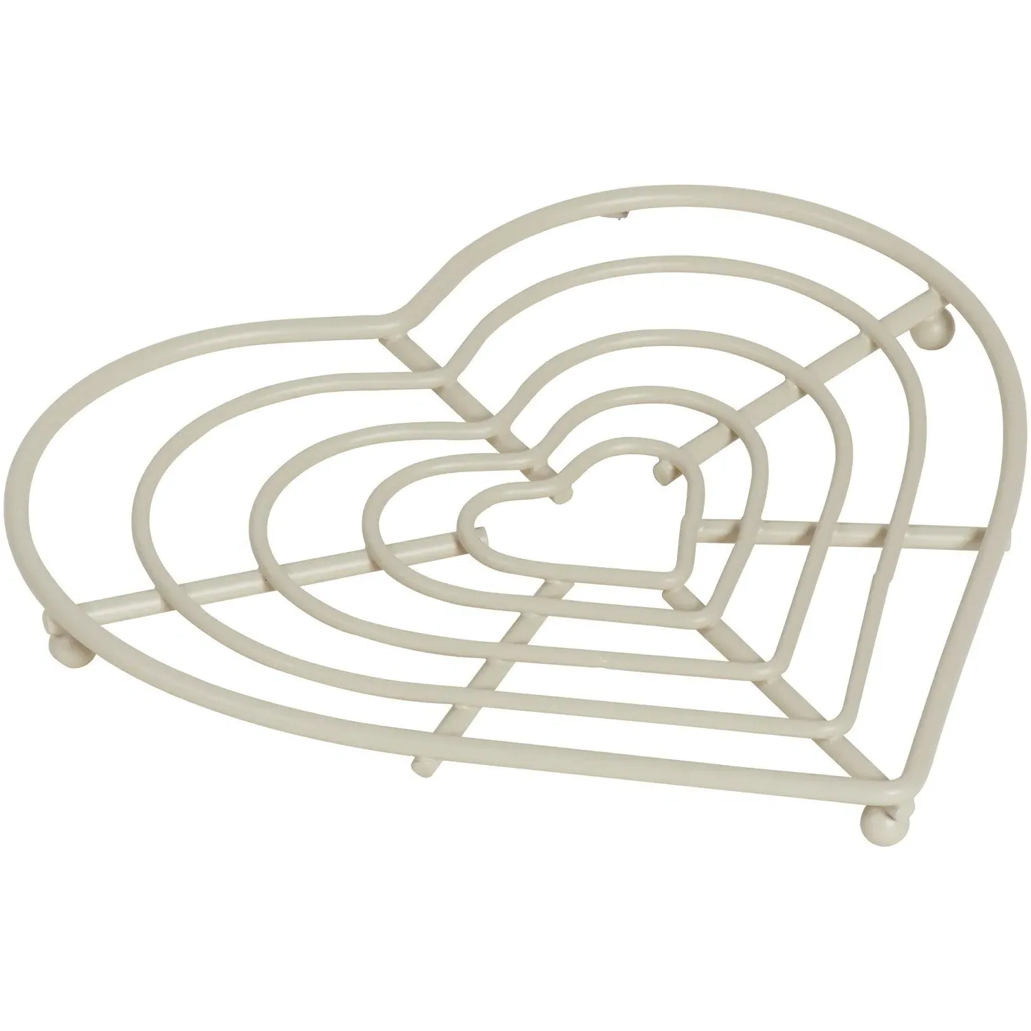 Hearts Heart-Shaped Trivet - Cream image
