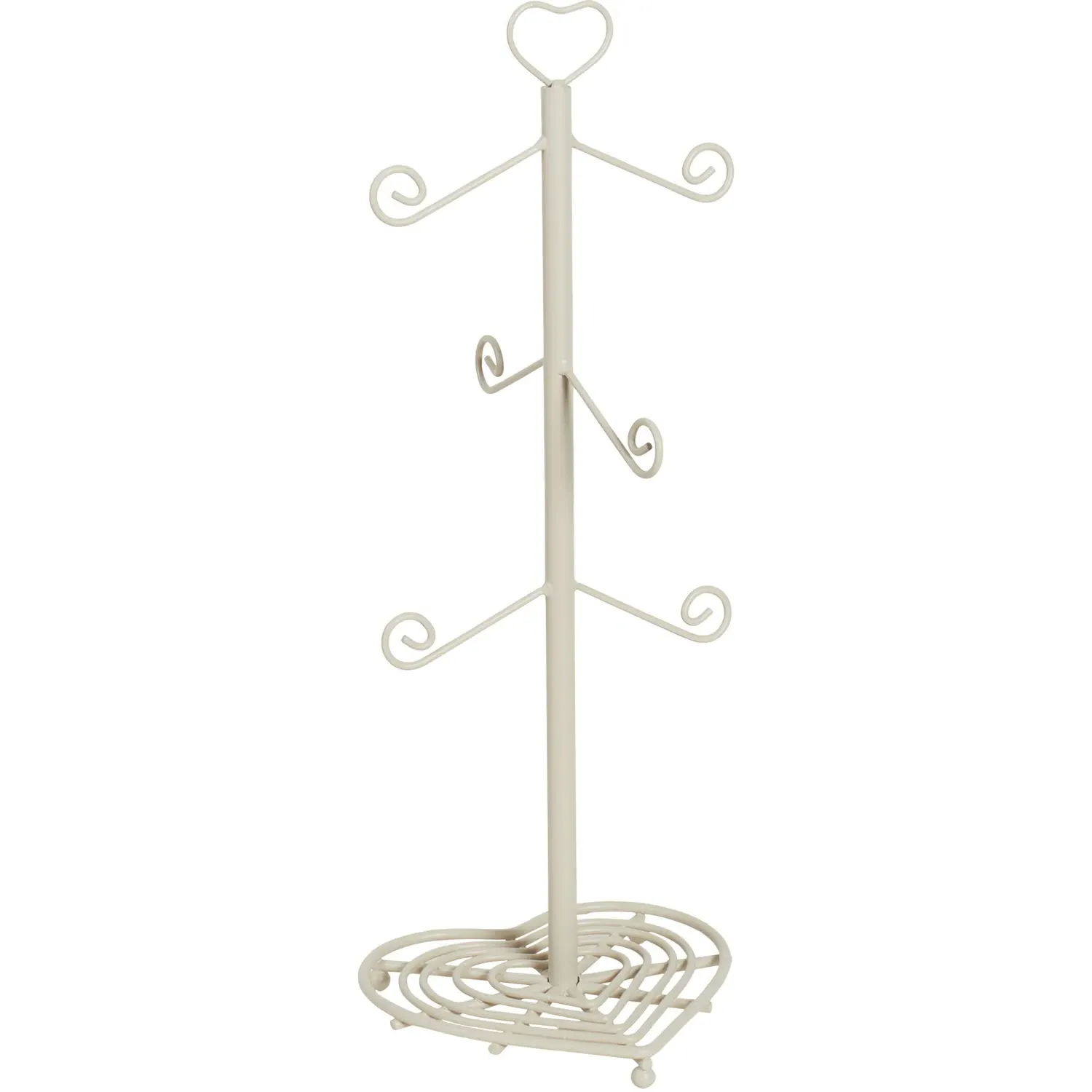 Hearts Mug Tree with Heart Base - Cream