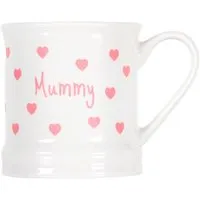 Hearts Mummy Daddy Tankard Mug - White