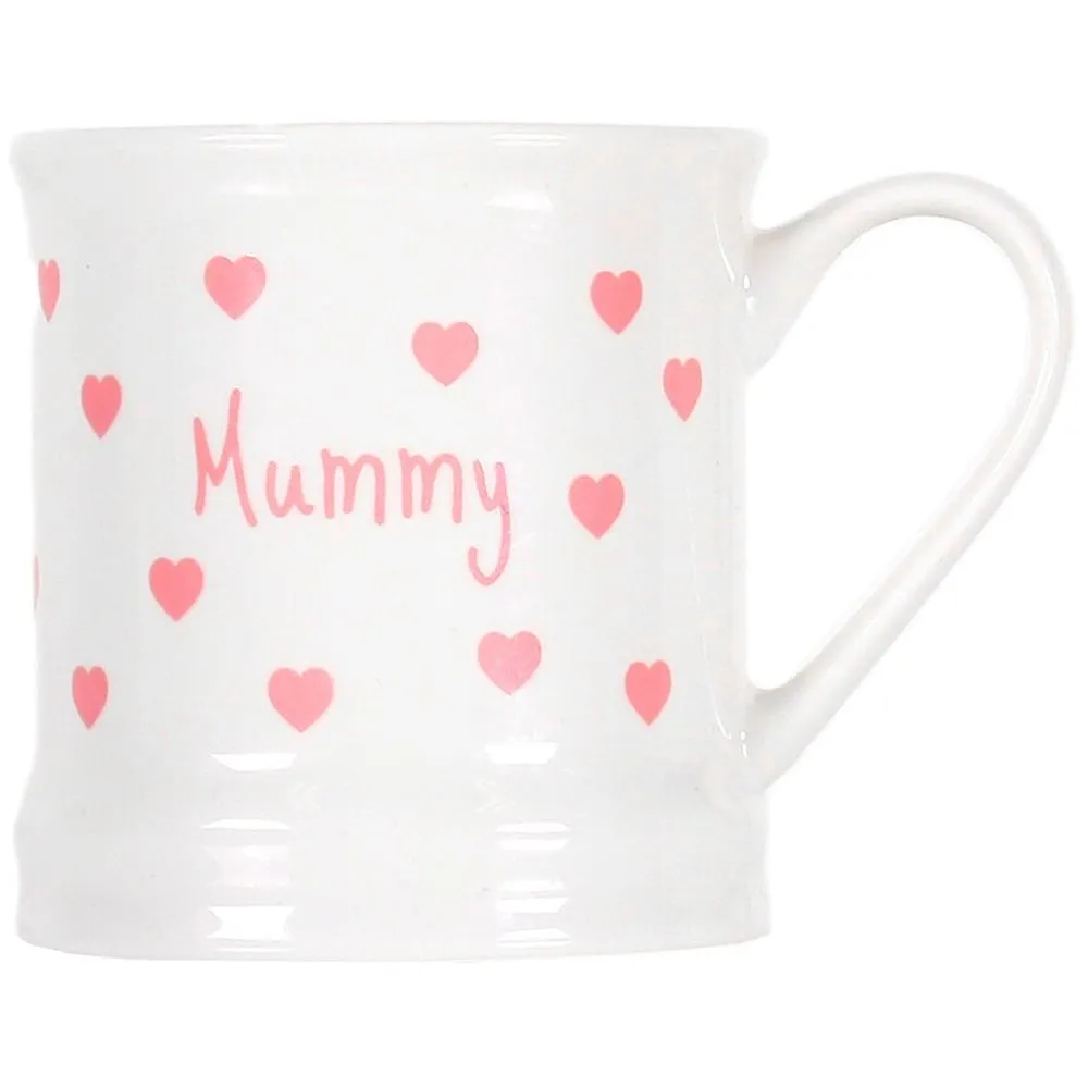 Hearts Mummy Daddy Tankard Mug - White image