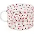 Hearts Pattern Glass Mug - Red