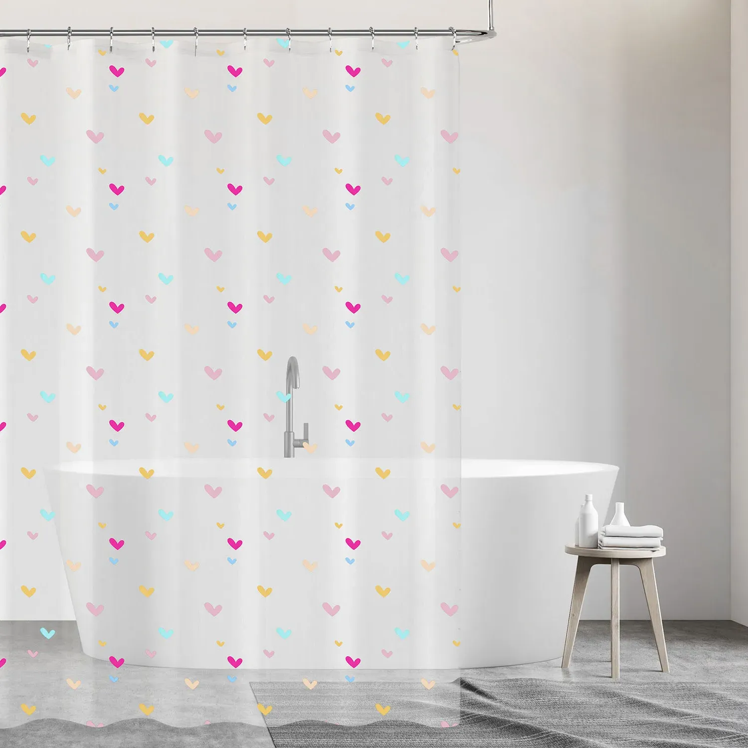 Hearts Shower Curtain - Multicolour
