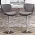 Height Adjustable Shell Bar Stool - Grey, Velvet