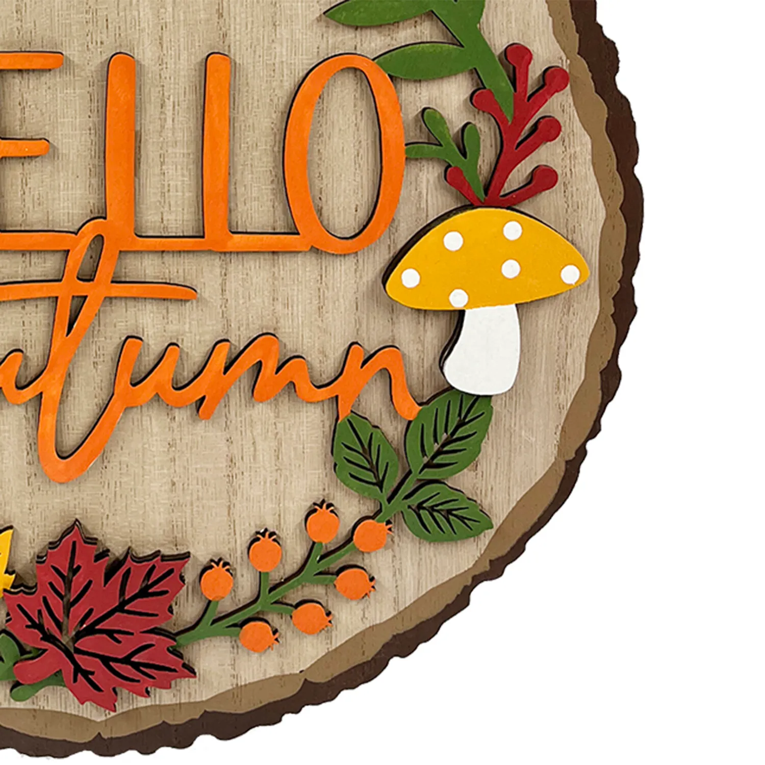 Hello Autumn Hanging Plaque - Rustic