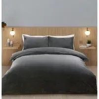 Helsinki Double Size Duvet Cover Set - Charcoal, Fleece