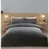 Helsinki Double Size Duvet Cover Set - Charcoal, Fleece