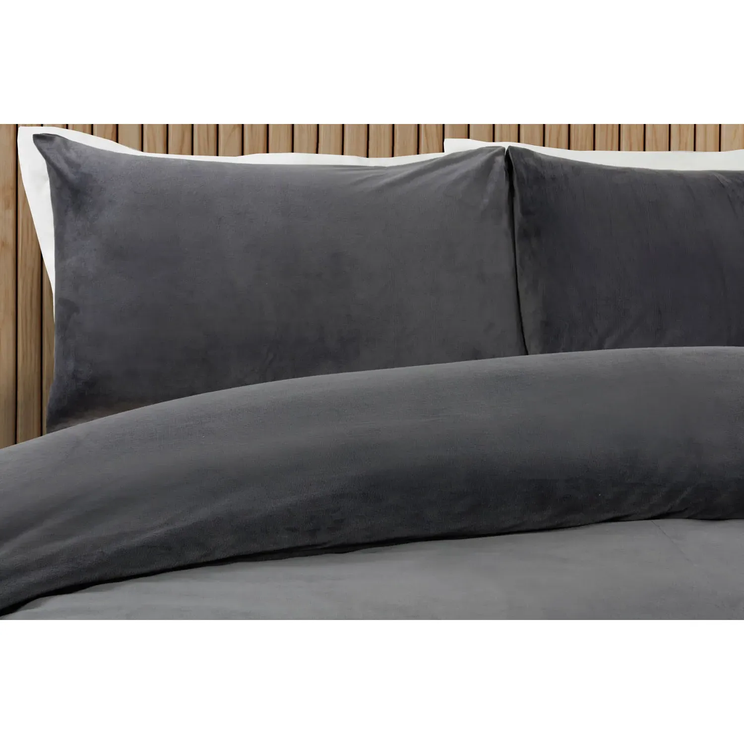 Helsinki King Size Fleece Duvet Set - Charcoal