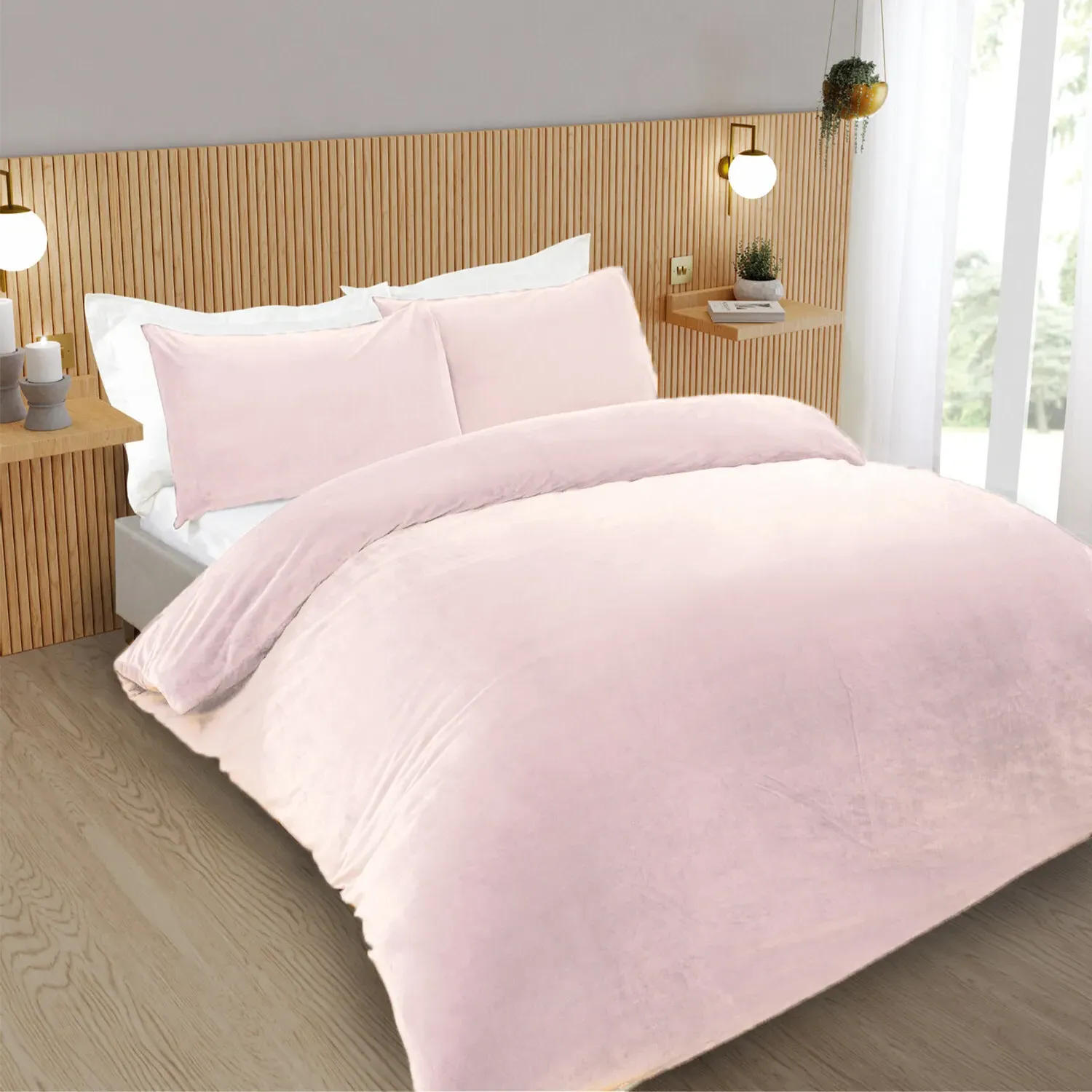 Helsinki Single Size Duvet Cover Set - Blush, Fleece