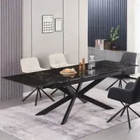 Henley Extendable Dining Table - Black, Ceramic