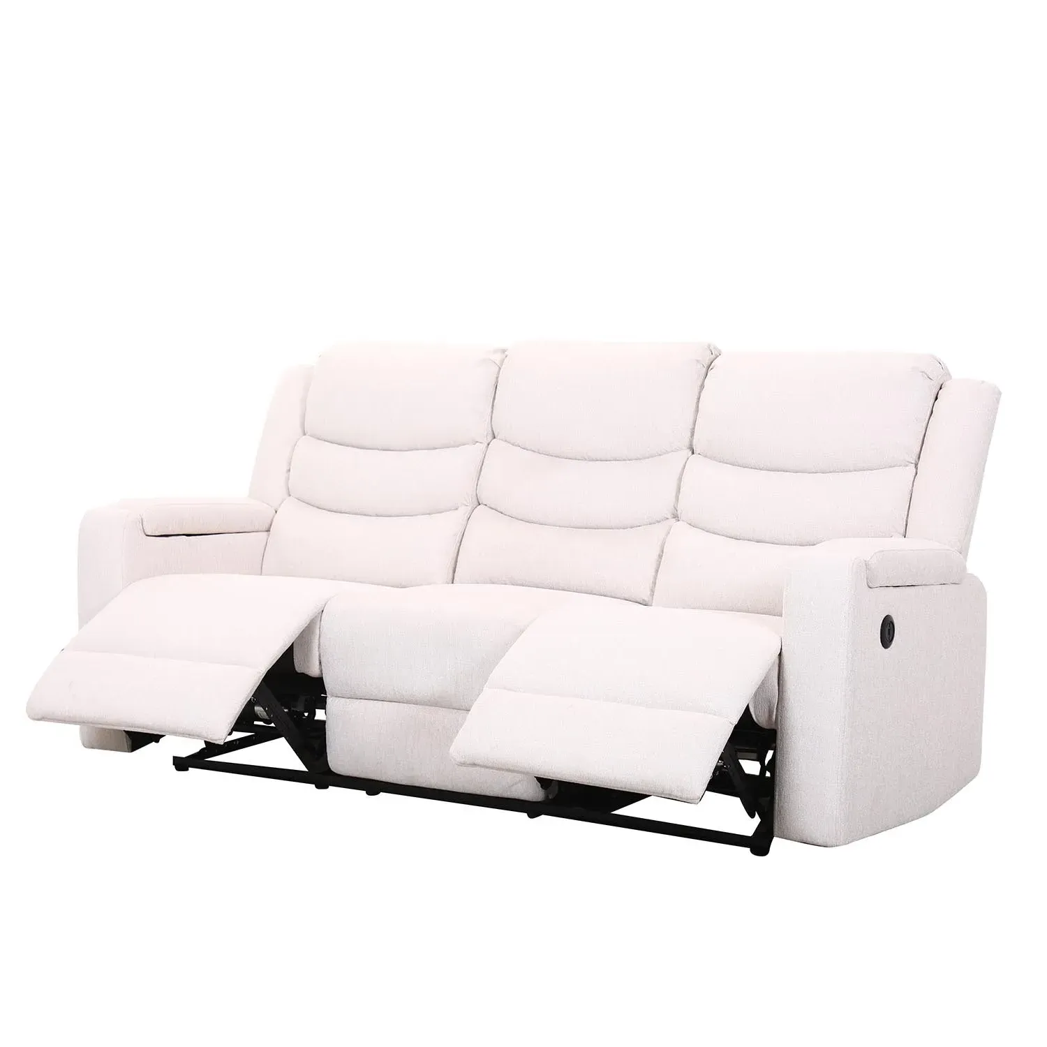 Heritage 3-Seater Recliner Sofa with Storage - Ivory