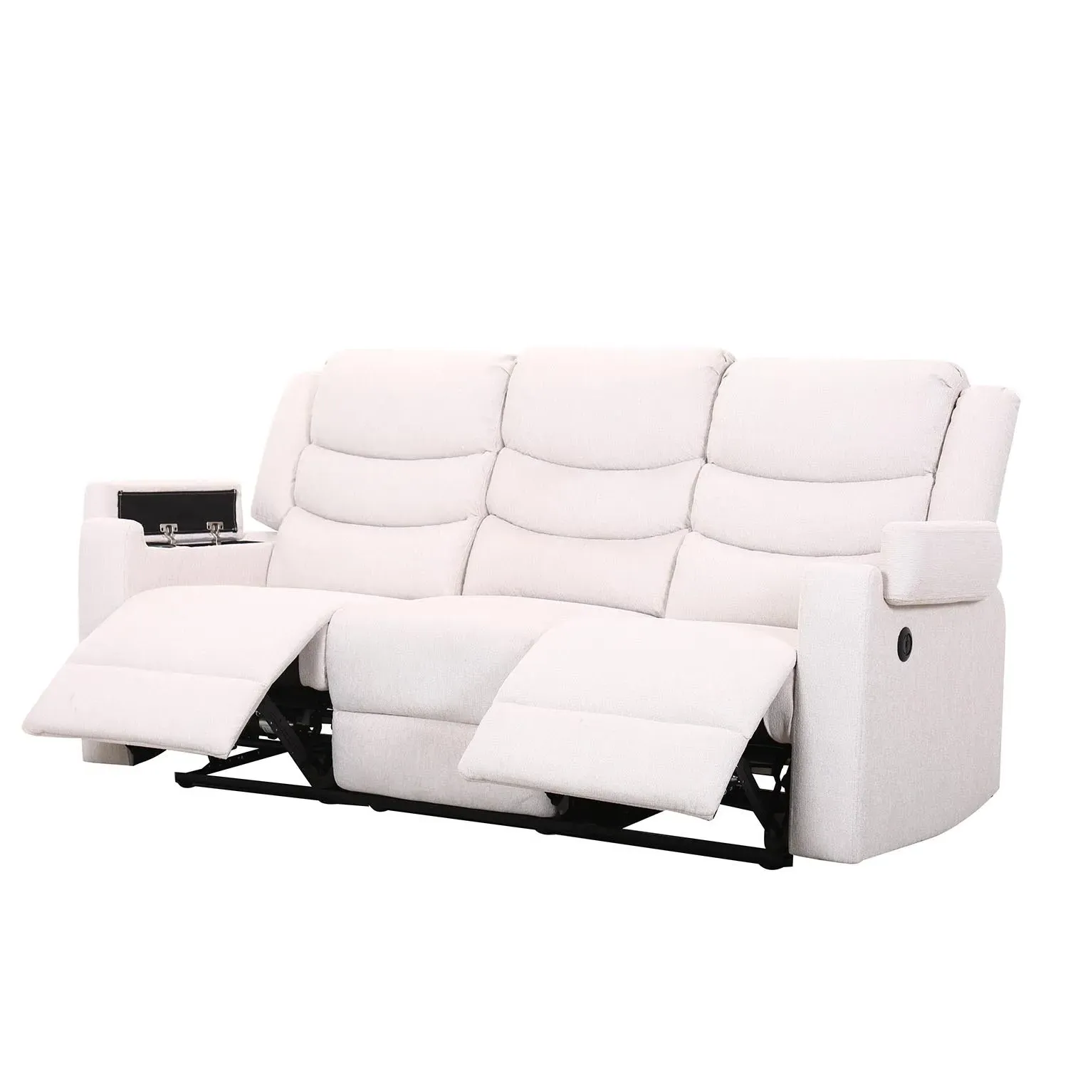 Heritage 3-Seater Recliner Sofa with Storage - Ivory