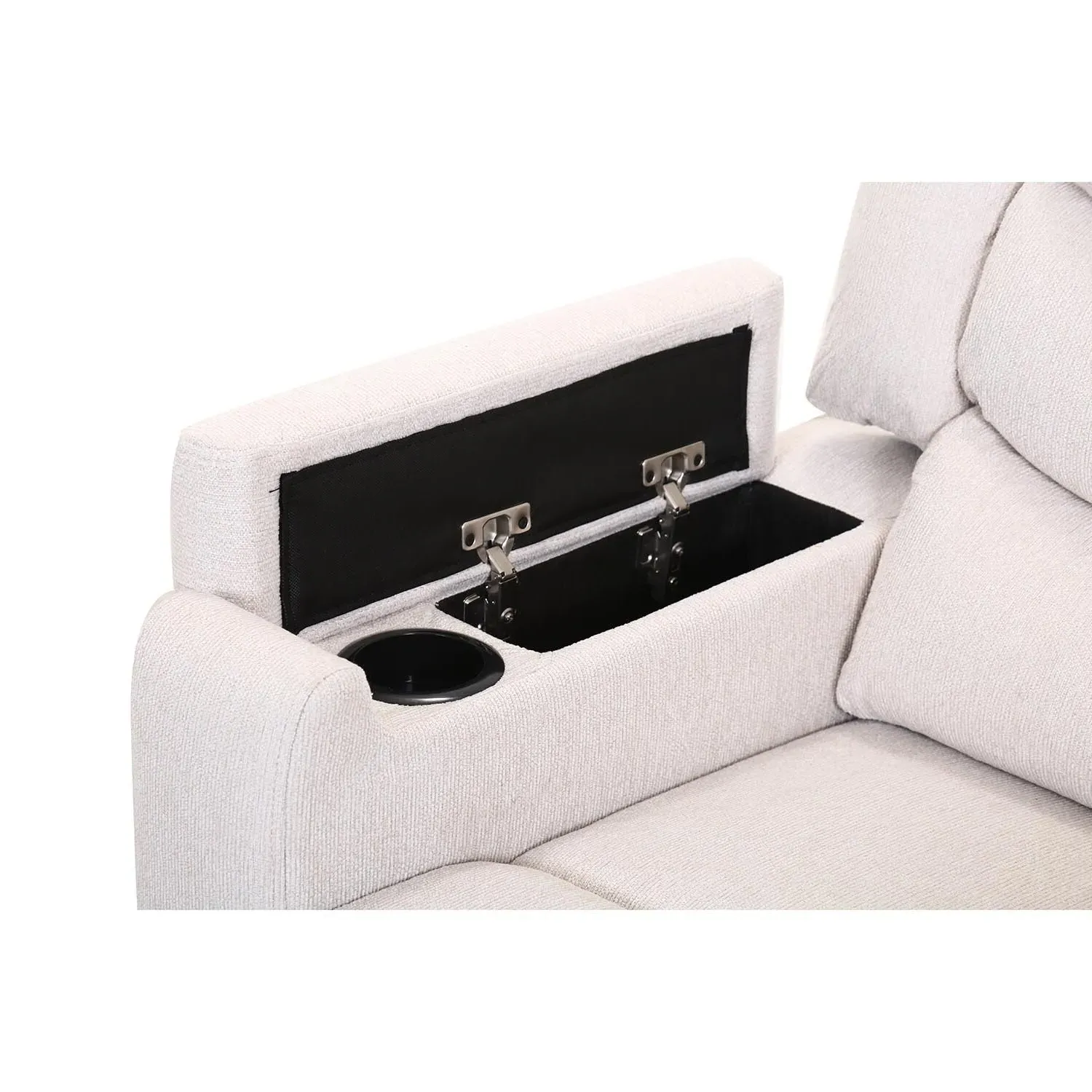 Heritage Manual Recliner Chair with Footrest - Ivory, Fabric