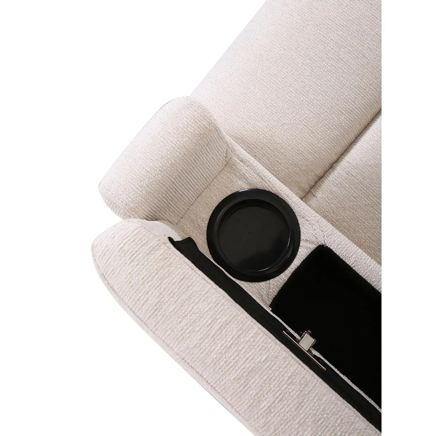 Heritage Manual Recliner Chair with Footrest - Ivory, Fabric