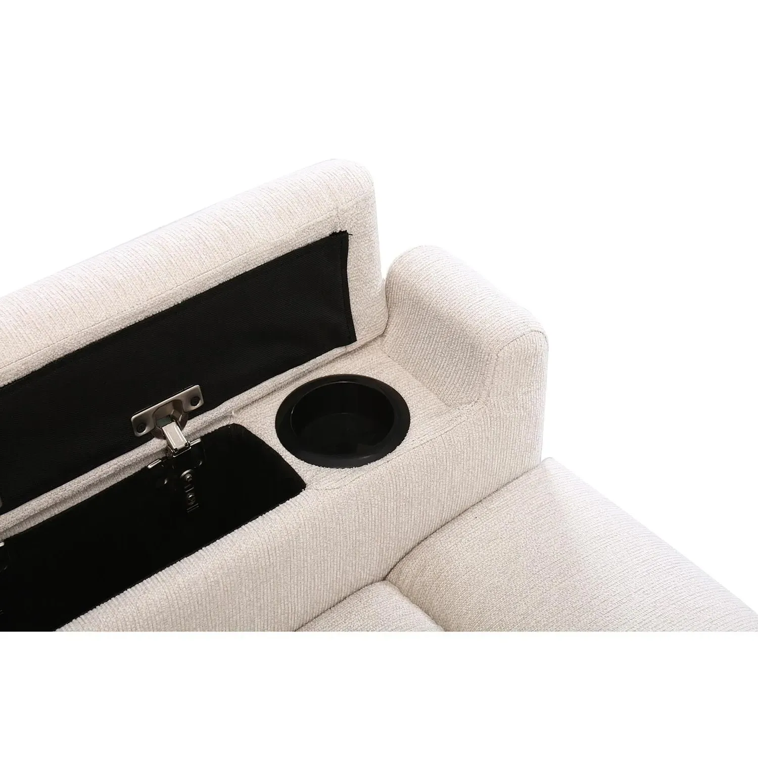 Heritage Manual Recliner Chair with Footrest - Ivory, Fabric