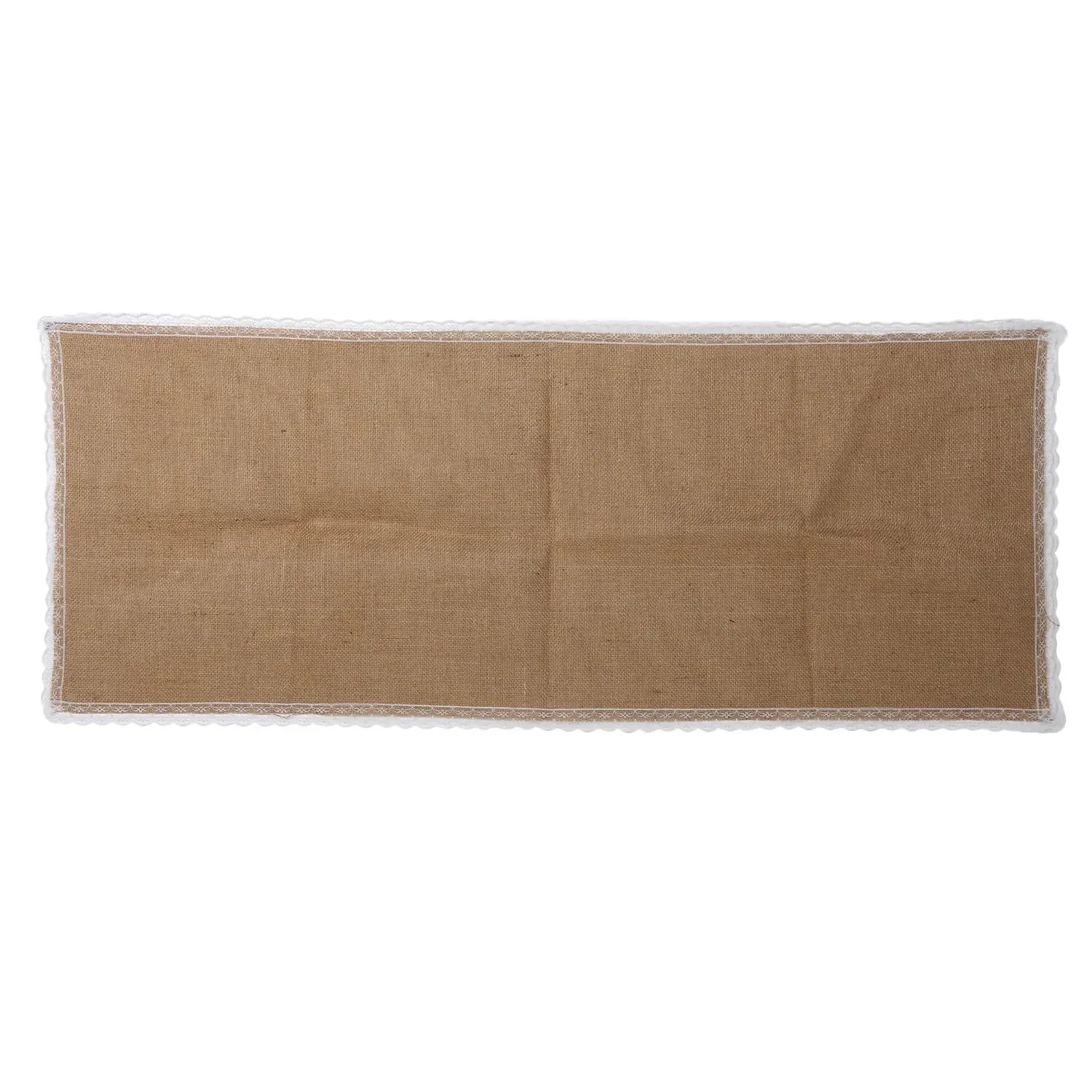 Hessian & Lace Table Runner - Brown image