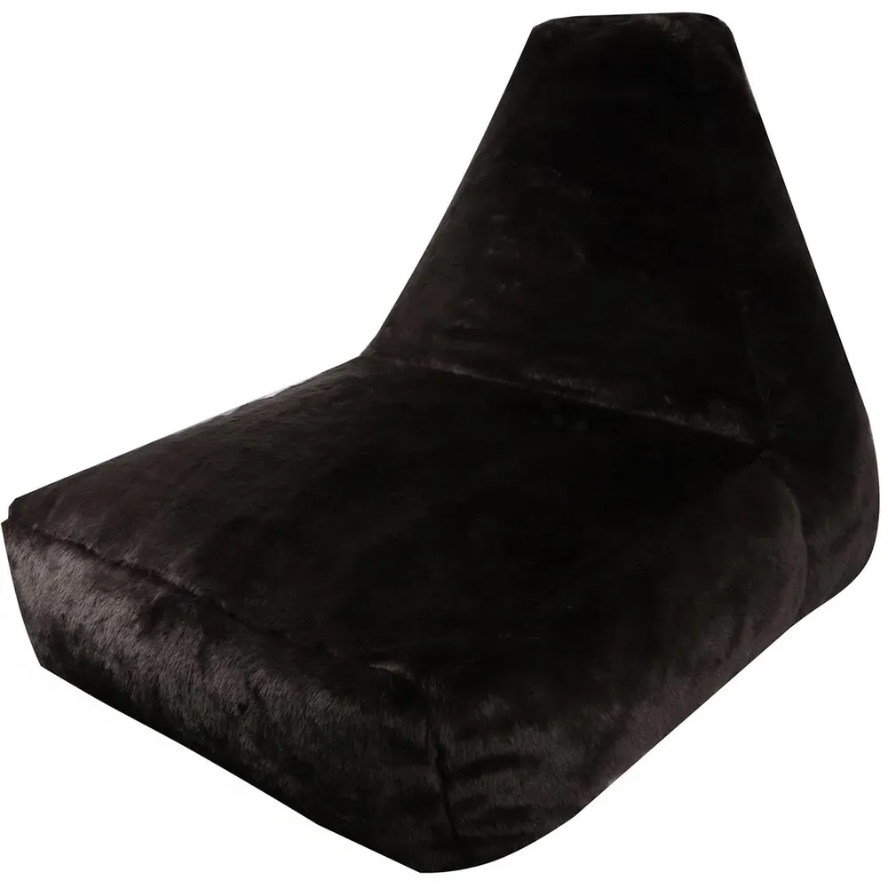 Highback Bean Bag - Brown, Faux Fur