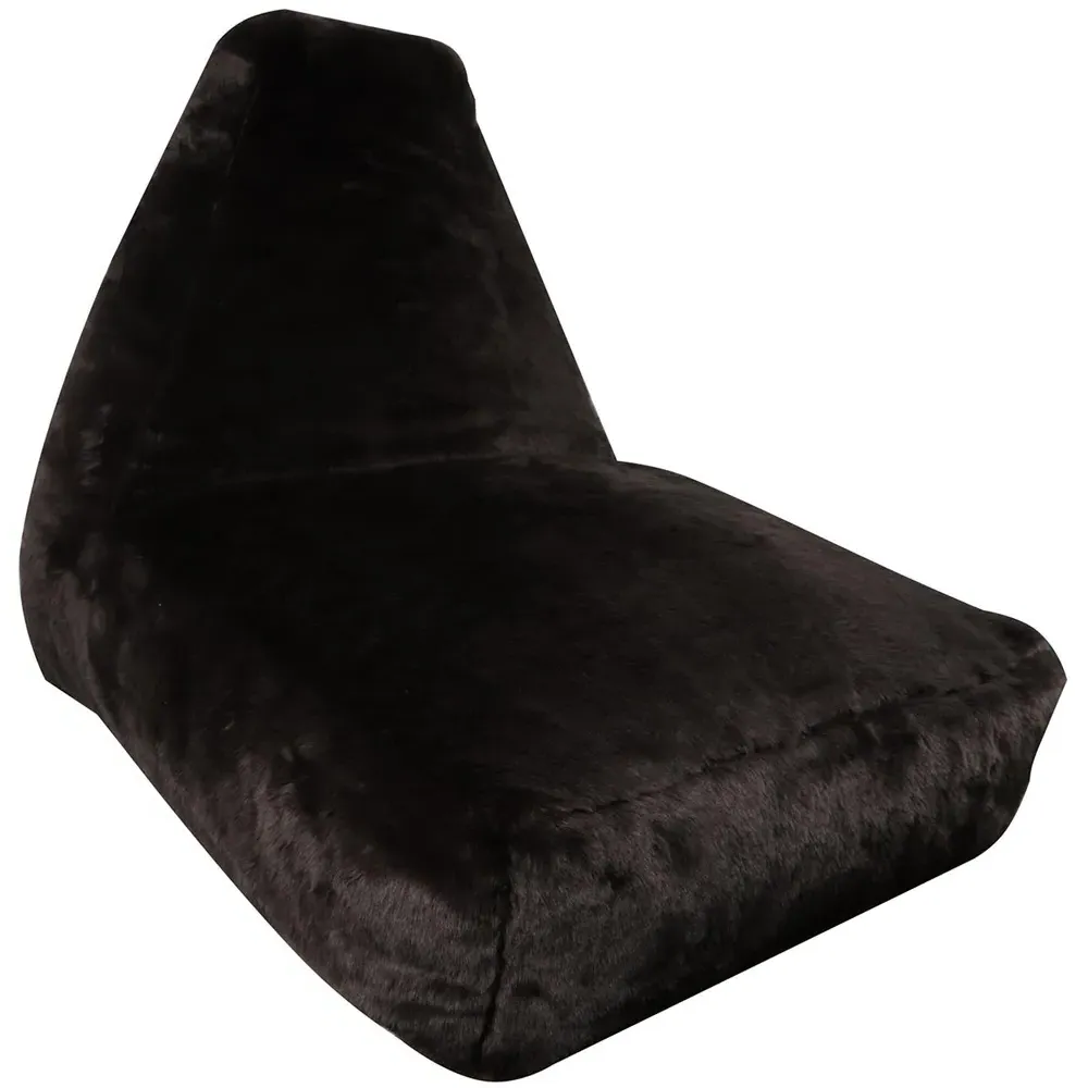 Highback Bean Bag - Brown, Faux Fur