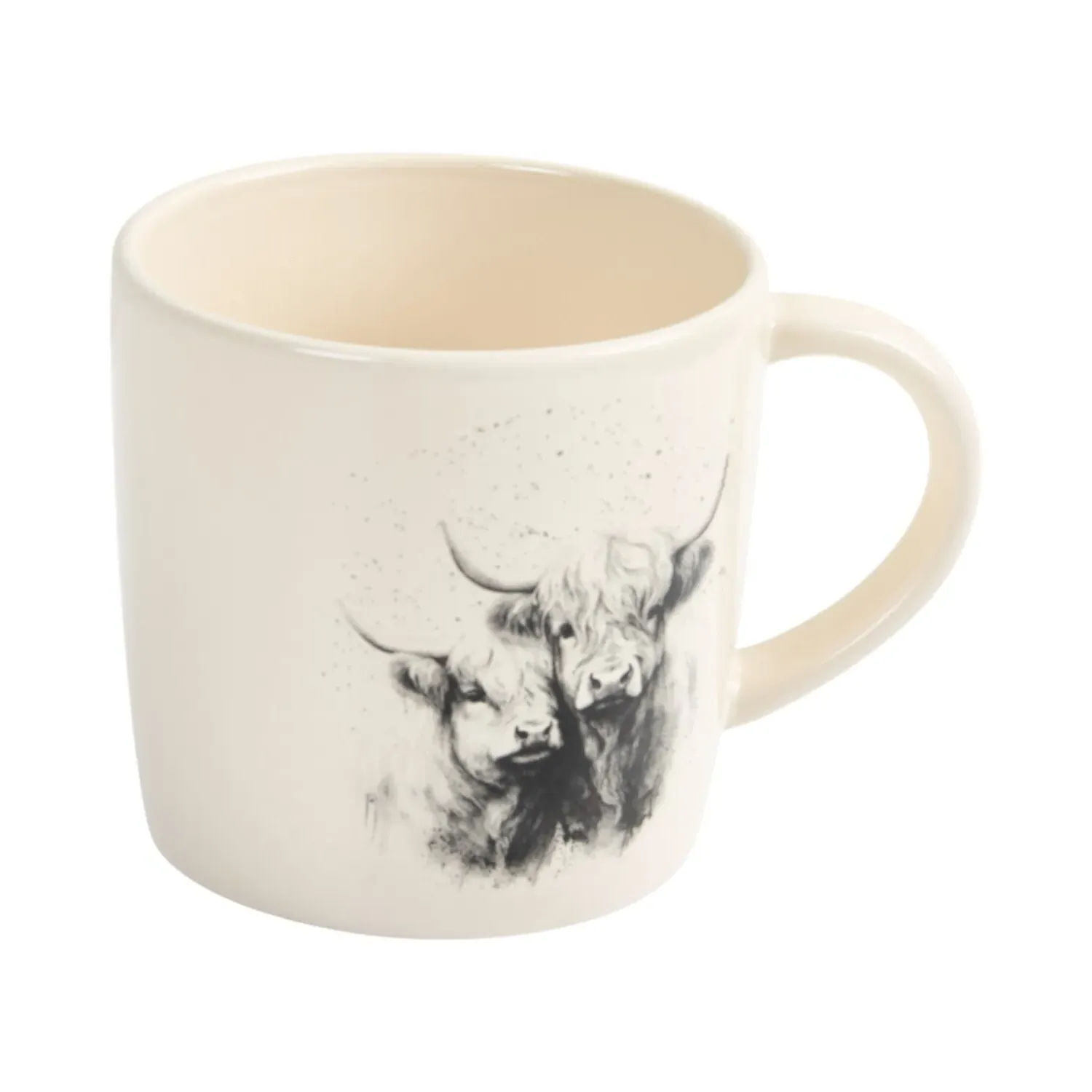 Highland Cow Design Mug - Cream
