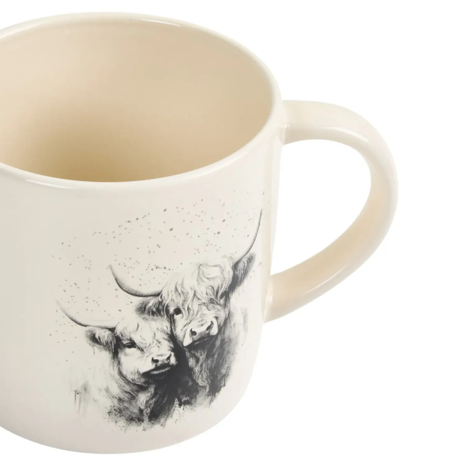 Highland Cow Design Mug - Cream