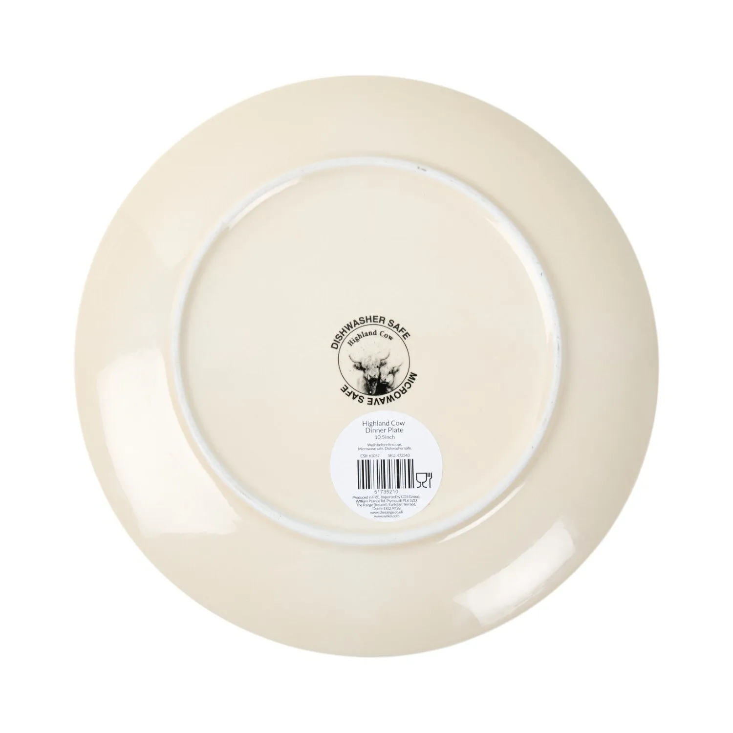 Highland Cow Dinner Plate - Cream