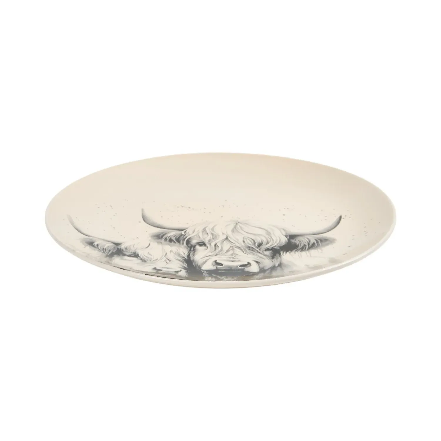 Highland Cow Dinner Plate - Cream