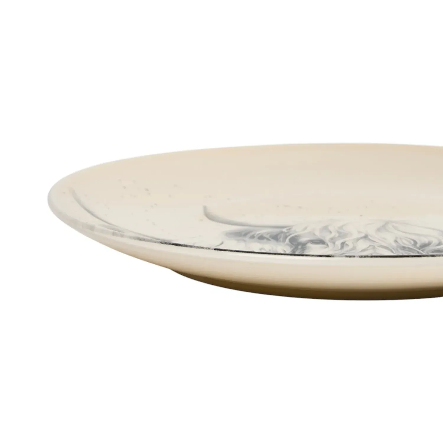 Highland Cow Dinner Plate - Cream