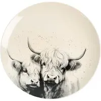 Highland Cow Dinner Plate - Cream