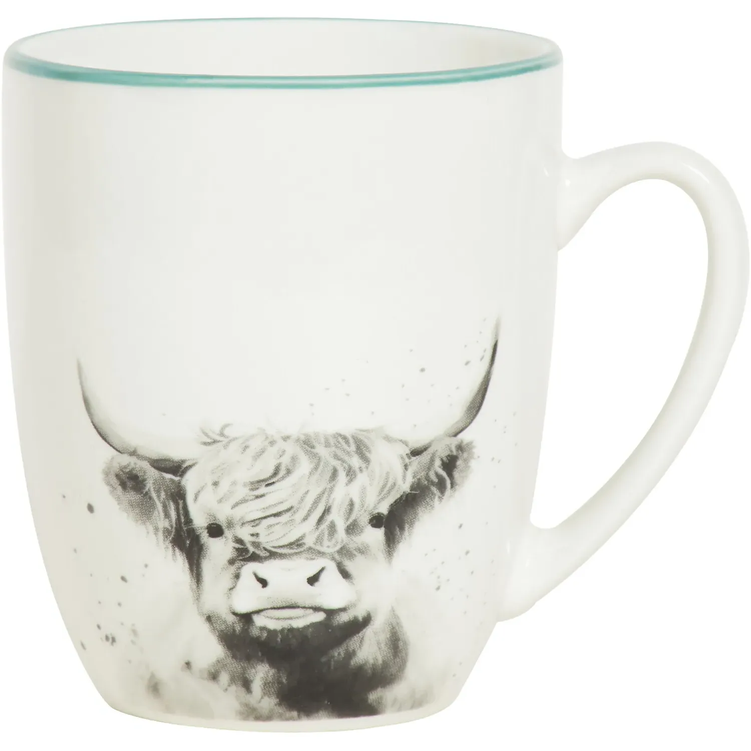 Highland Cow Set of 4 Graphic Mugs - White