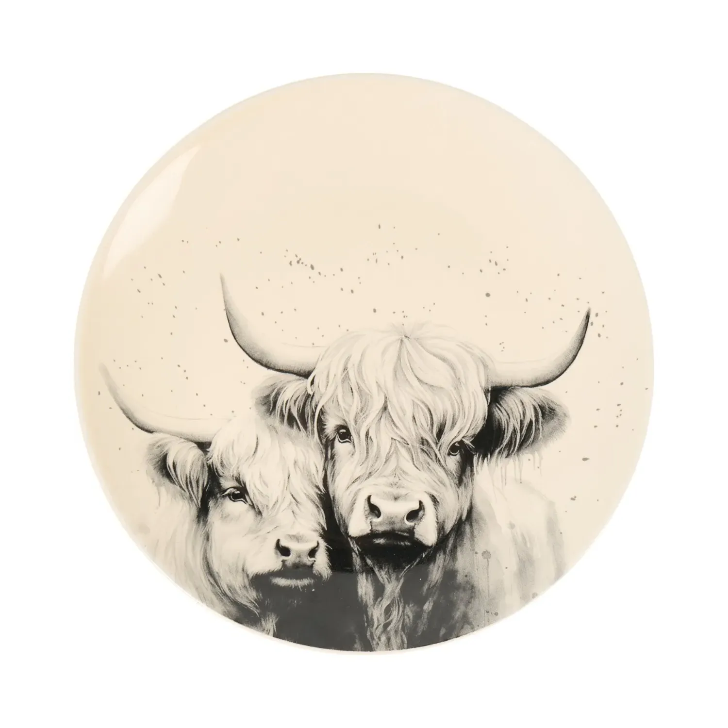 Highland Cow Side Plate - Cream