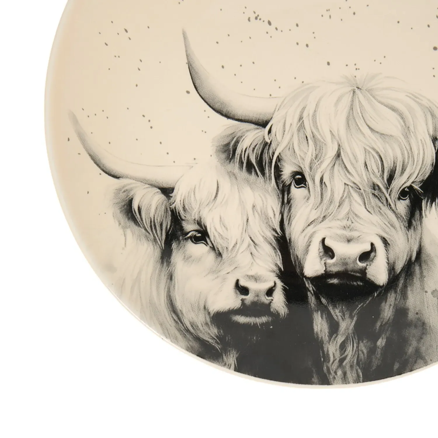 Highland Cow Side Plate - Cream