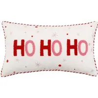 Ho Ho Ho Tufted Cushion - White