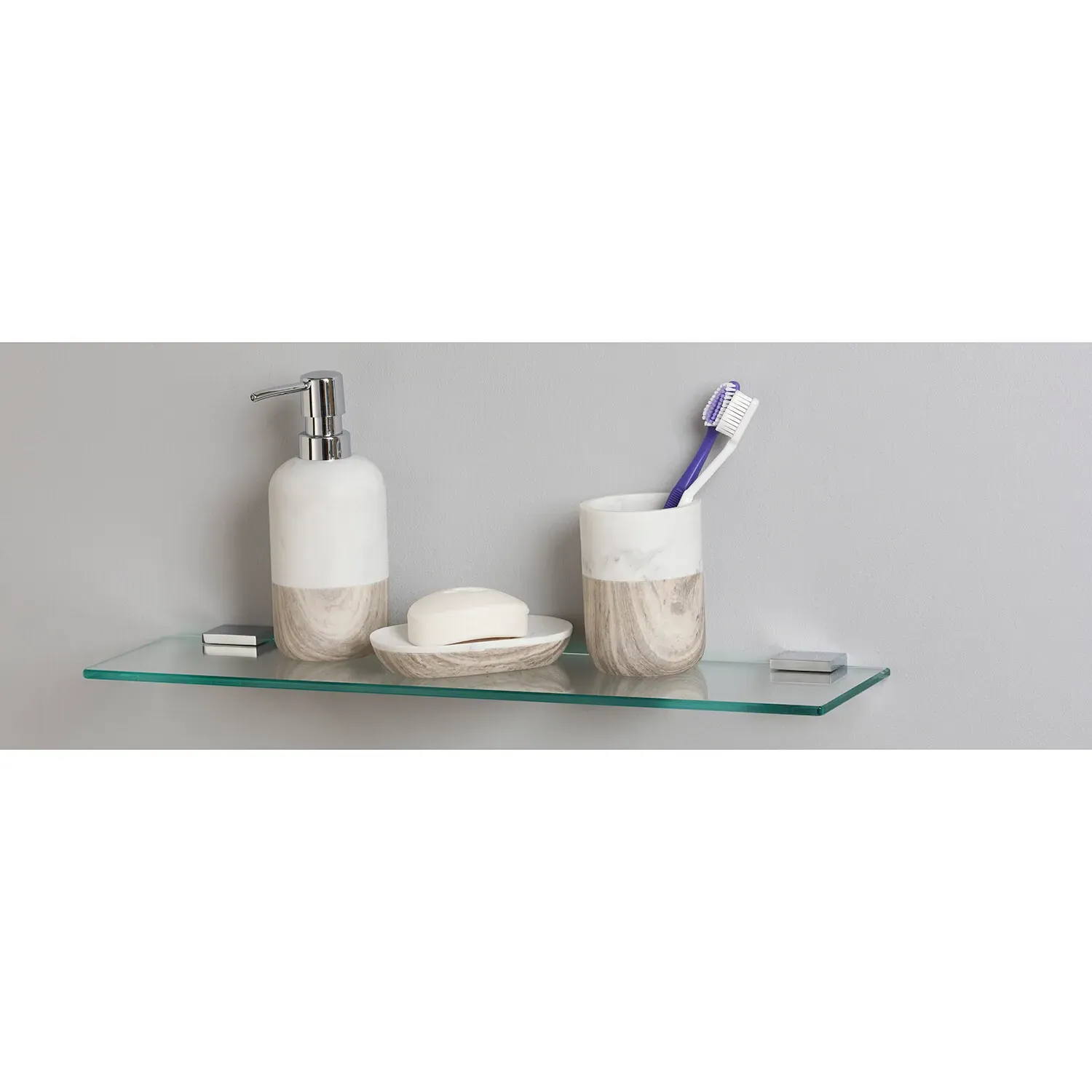 Holborn Single Tier Glass Shelf - Chrome