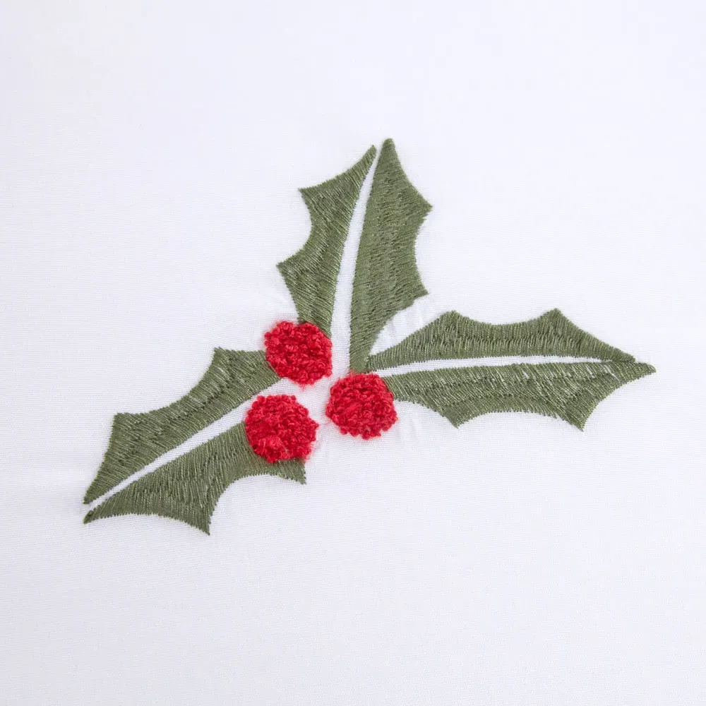 Holly and Berries Double Duvet Set - White