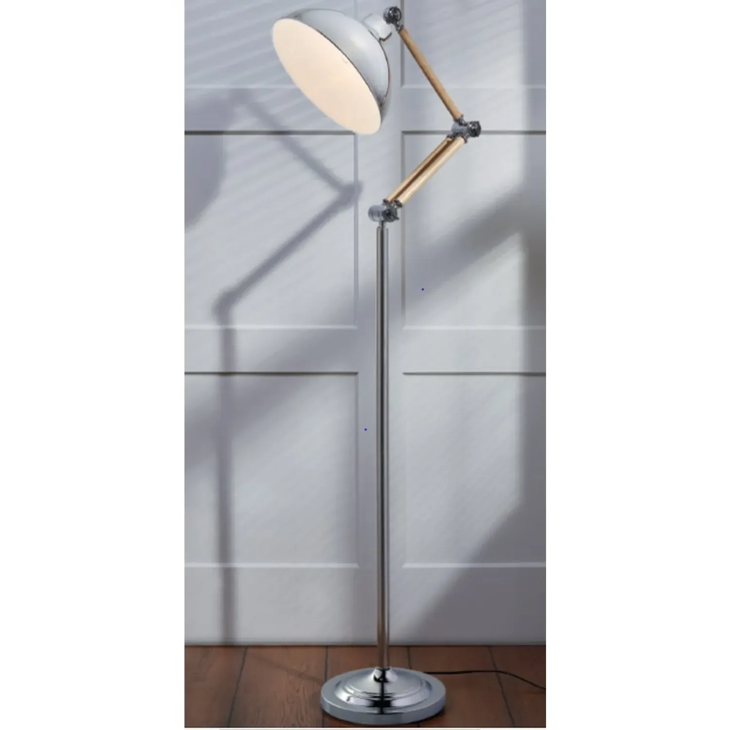 Holme Angled Floor Lamp - Silver